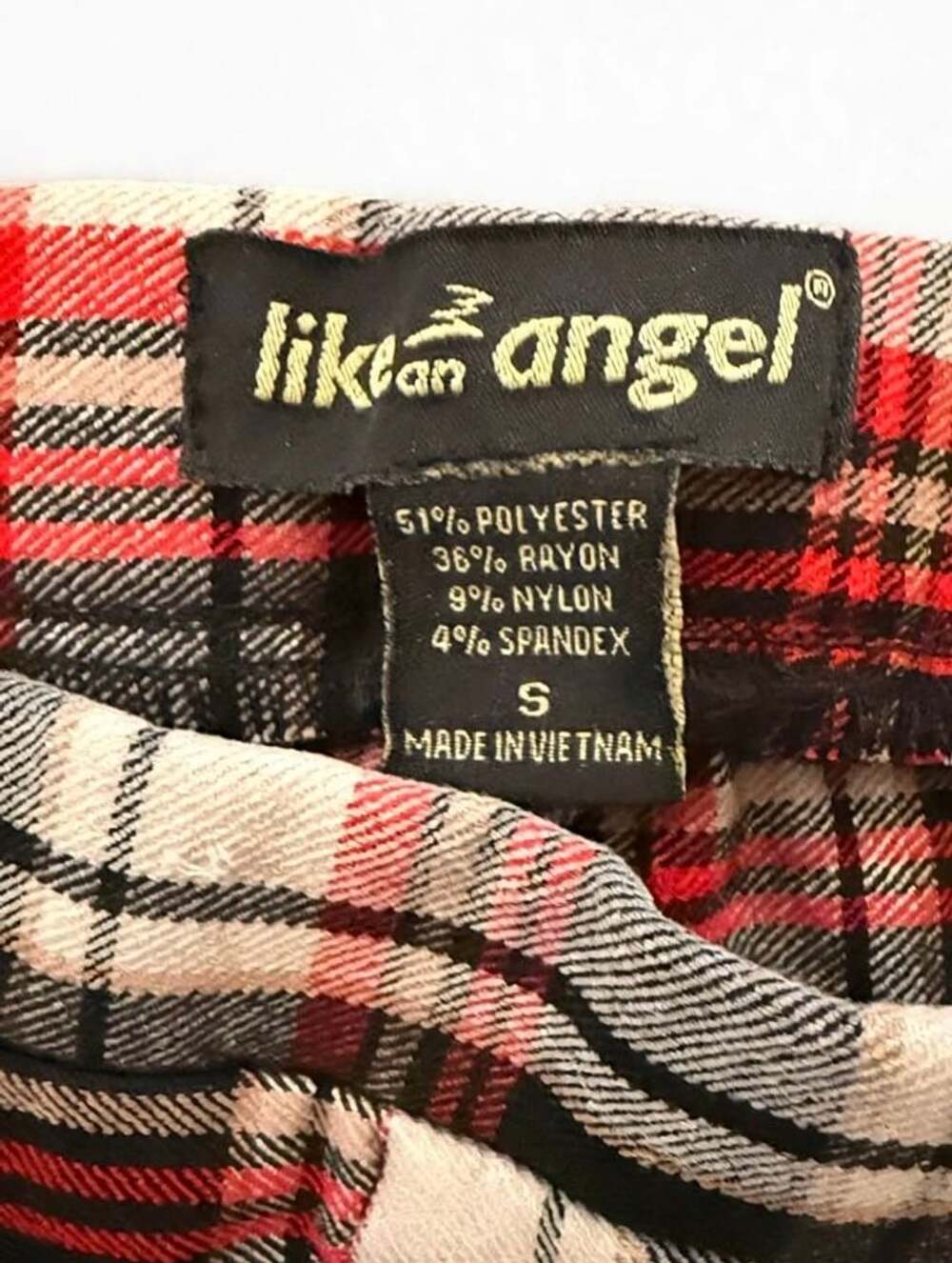 Like An Angel Plaid Stirrup Pants Size S Red Black White